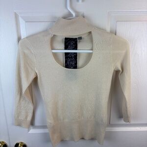 L.A.M.B. Gwen Stefani Cashmere Cut Out Ivory Sweater